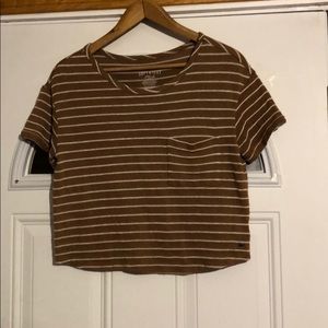 Striped cropped t shirt